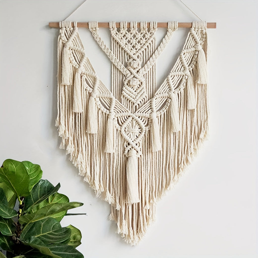 Bohemian Macrame Wall Hanging Handwoven Tapestry For Natural Home Decor | Temsk