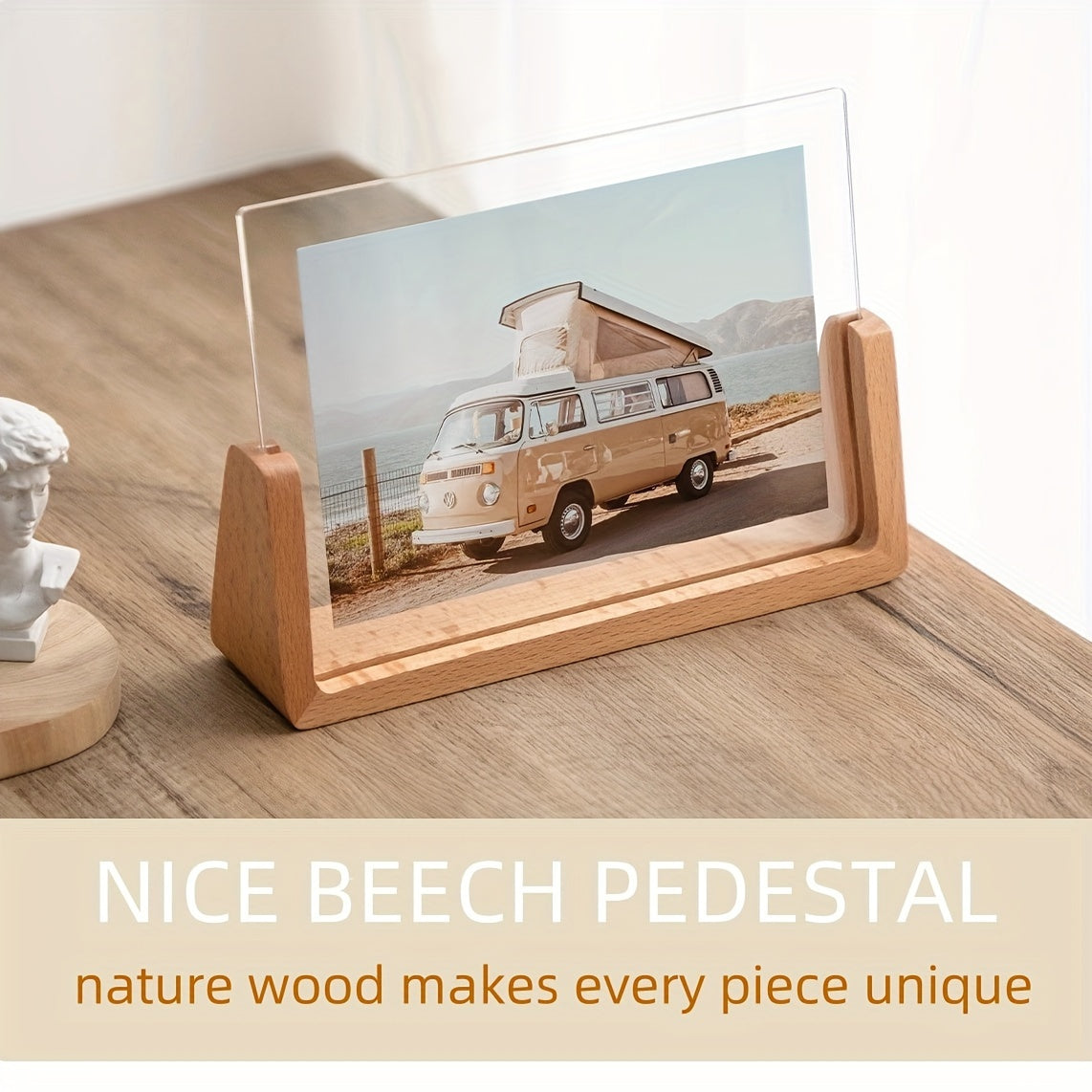 U-Shaped Acrylic And Wood Photo Frame For Minimalist Display | Temsk