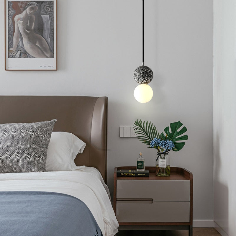 NovaLux LED Pendant Lights Small Glass Lamps For Dining Tables Black And White | Temsk