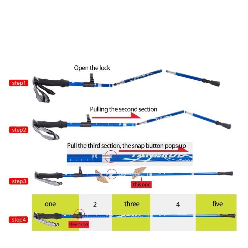 Foldable Telescoping Trekking Poles for Hiking Trails | Temsk
