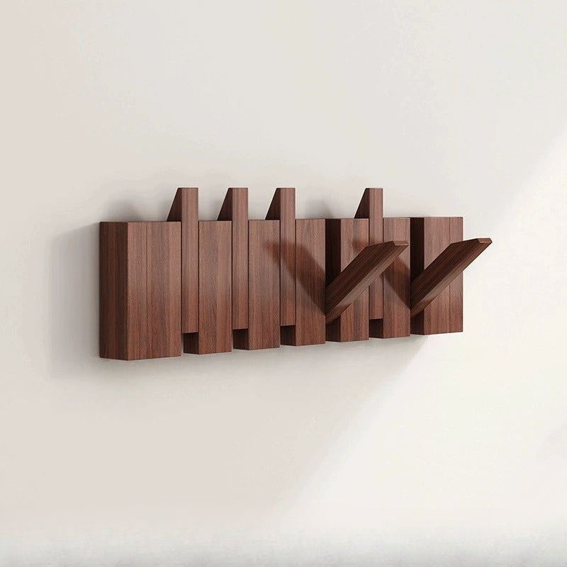 Wandhaken aus Holz mit ausklappbarem Klaviertastenhalter für Flur oder Schlafzimmer | Temsk