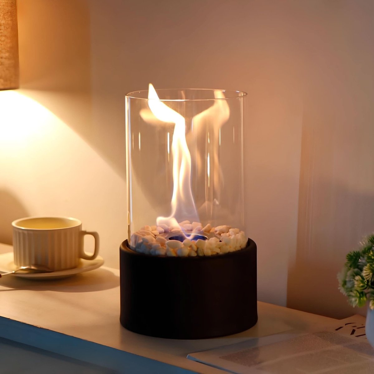 LumaFlair Glass Oil Lamp Refillable and Stylish for Indoors and Outdoors | Temsk