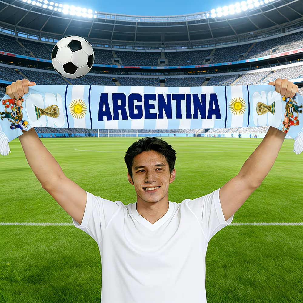 Flagge von Argentinien Fußballschal für Weltmeisterschaftsfans weltweit | Temsk