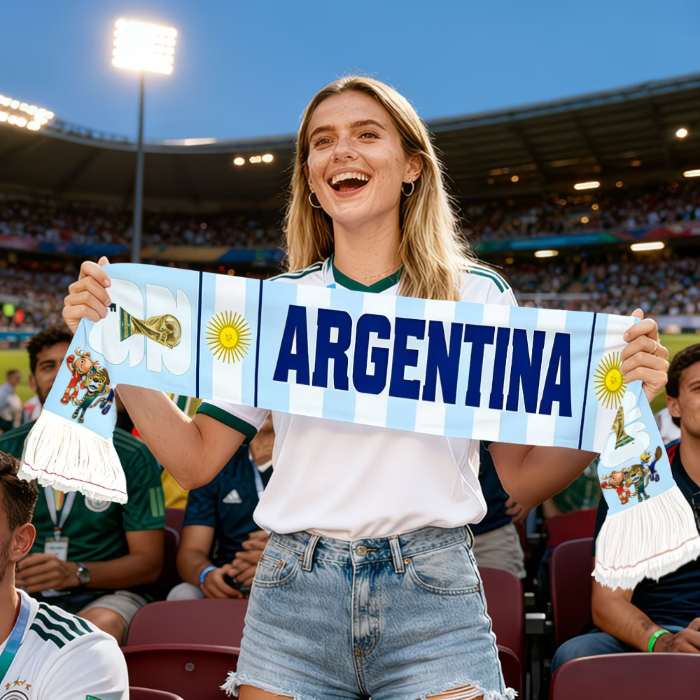 Flagge von Argentinien Fußballschal für Weltmeisterschaftsfans weltweit | Temsk
