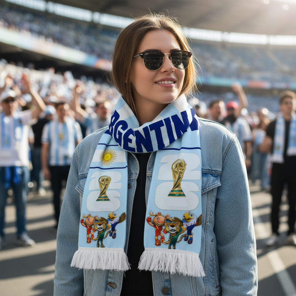 Flagge von Argentinien Fußballschal für Weltmeisterschaftsfans weltweit | Temsk