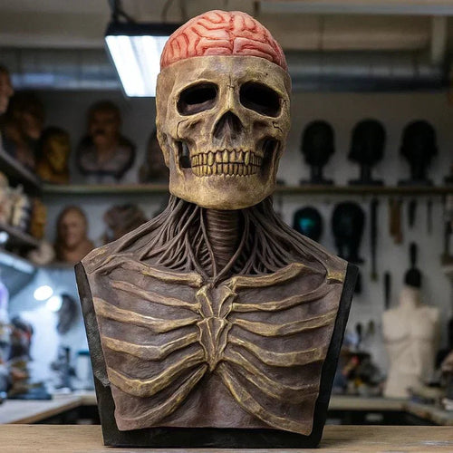 GraveShade Realistic Skeleton Mask With Hat For Ultimate Halloween Makeover Temsk