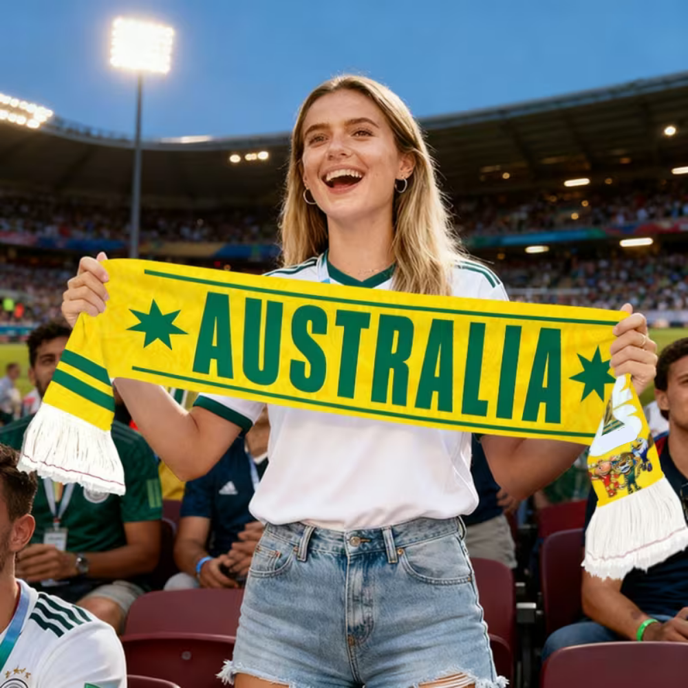 Australien-Flaggen-Schal für Weltcup-Fans und Unterstützer | Temsk