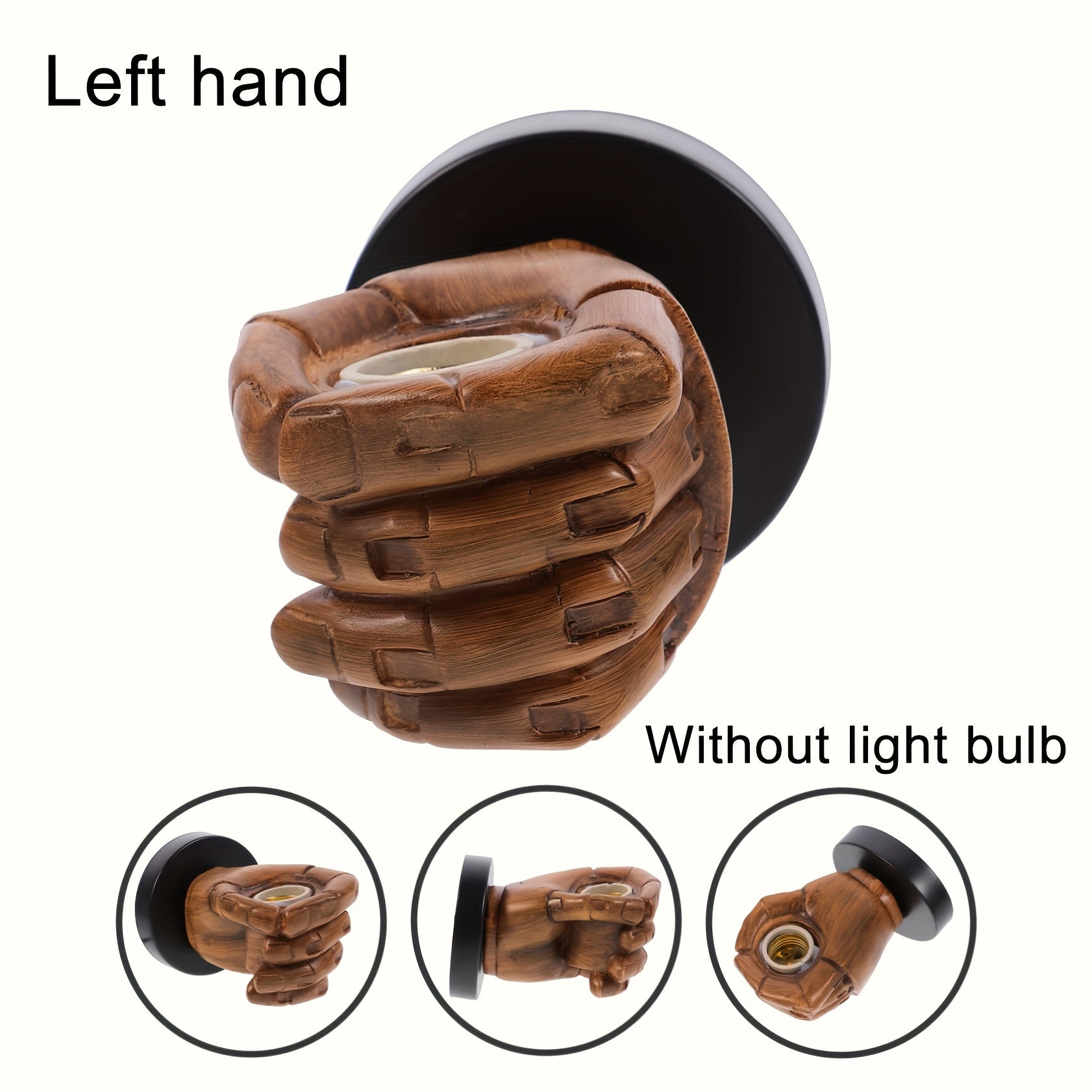Resin Hand Shape Wall Light With E26 Base Industrial Style Fixture | Temsk