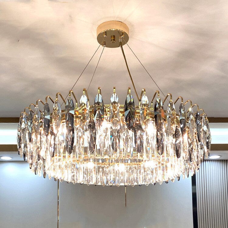 Aventis Crystal Chandelier in Bronze Finish for Hallways and Living Rooms | Temsk