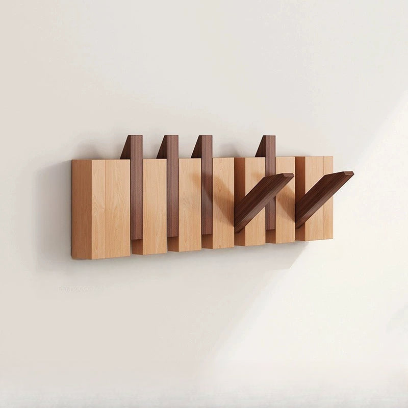 Wandhaken aus Holz mit ausklappbarem Klaviertastenhalter für Flur oder Schlafzimmer | Temsk