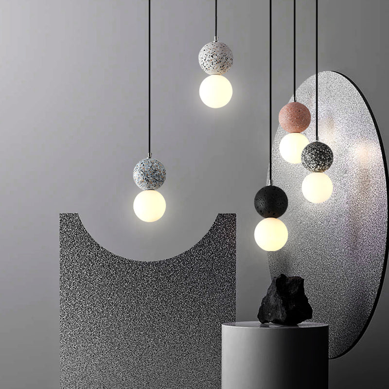 NovaLux LED Pendant Lights Small Glass Lamps For Dining Tables Black And White | Temsk
