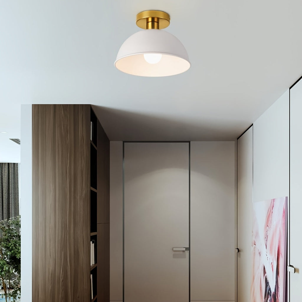 Zeitgenössische Deckenleuchte mit halb aufgesetztem Design und mattem Metall-Look | Temsk
