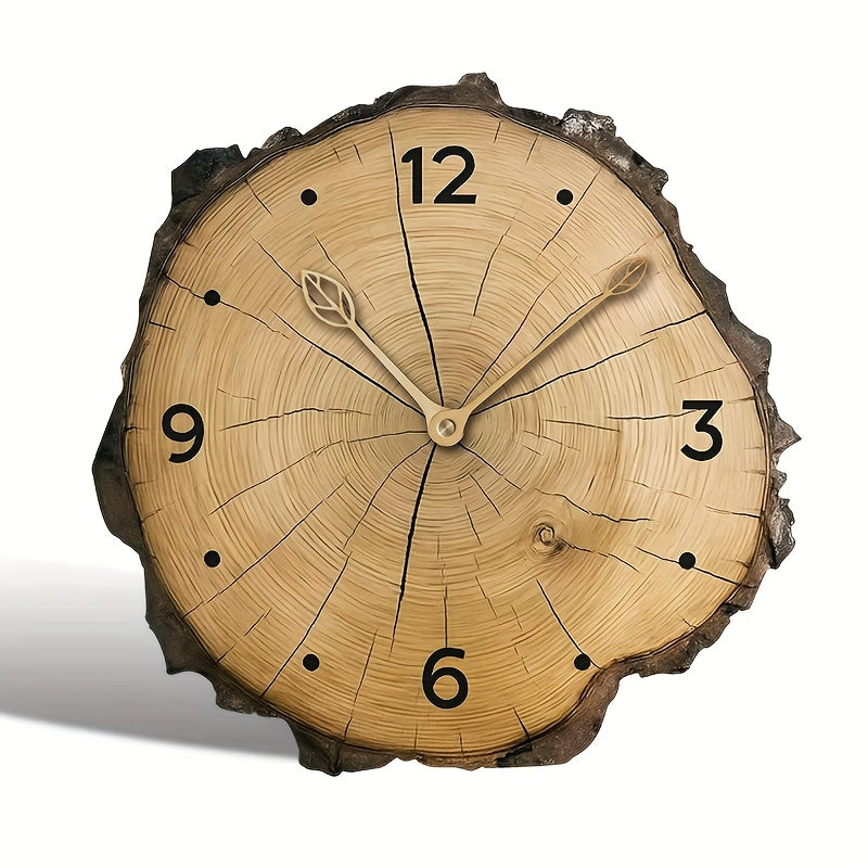Holzscheiben-Uhr mit natürlichem Baumstamm-Look für rustikale Wohnkultur | Temsk