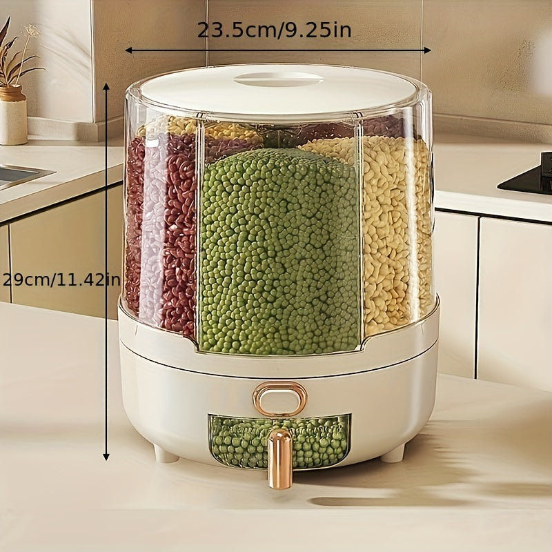 360 Degree Rotating Airtight Pantry Storage Dispenser For Grains And Cereal | Temsk