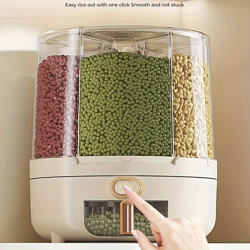 360 Degree Rotating Airtight Pantry Storage Dispenser For Grains And Cereal | Temsk