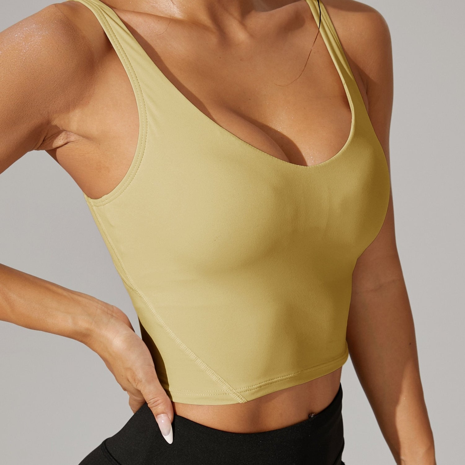Pickleball Crop Tank Top With Backless Design And V Neck | Temsk