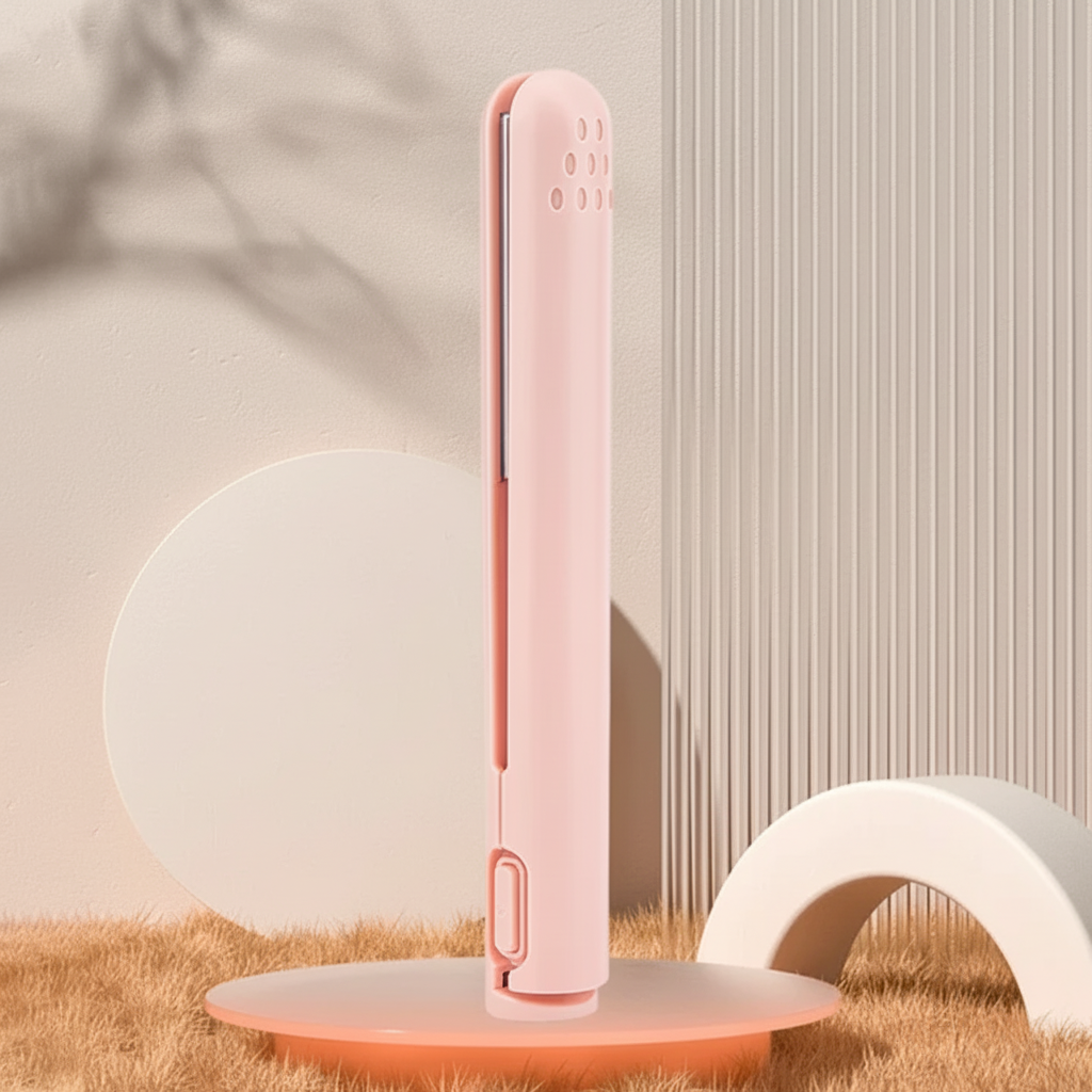 Cordless Mini Ceramic Hair Straightener And Curling Iron Portable Styler | Temsk