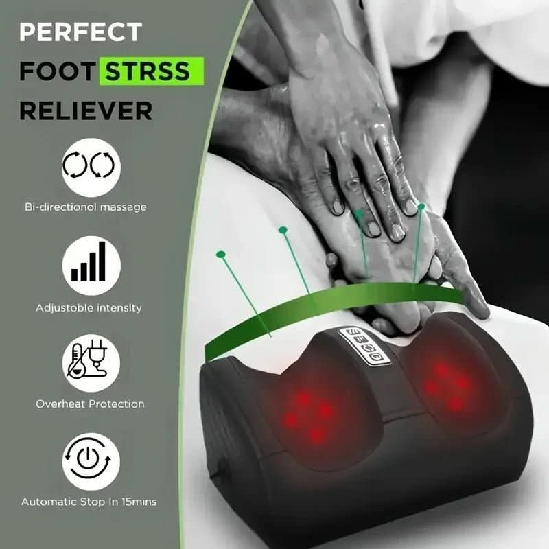 Auralux Shiatsu Foot Massager With Heat Function, 12 3D Massage Balls And Timer | Temsk