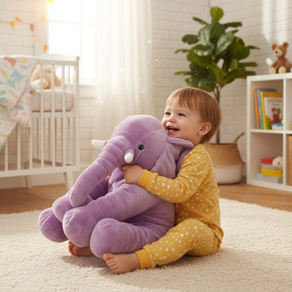 Cuddly Elephant Plush Pillow Toy For Baby Comfort Nap Time | Temsk
