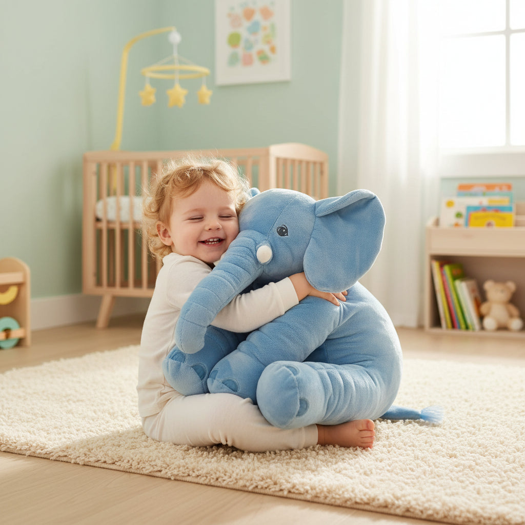 Cuddly Elephant Plush Pillow Toy For Baby Comfort Nap Time | Temsk