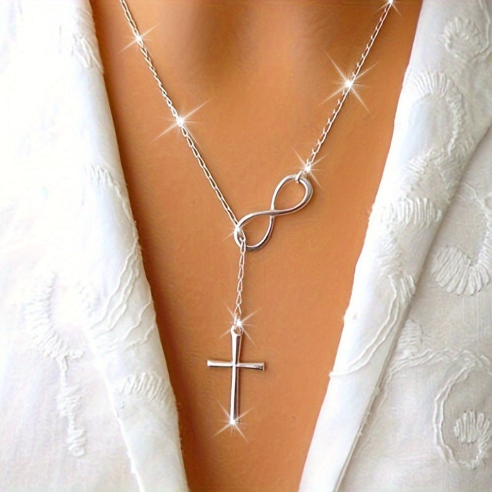 Vintage Style Silver Cross Necklace For Mothers Day Gift | Temsk