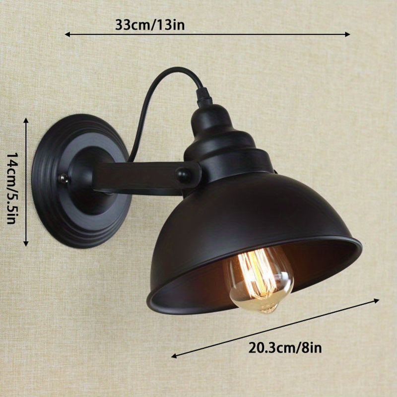 Retro Industrielle Wandleuchte mit verstellbarem Arm und mattschwarzer Oberfläche | Temsk