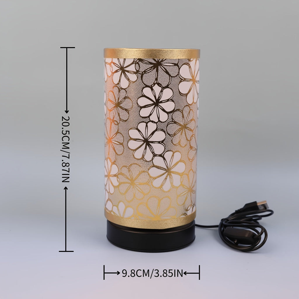 Florale USB-Tischlampe mit warmem Umgebungslicht für Wohnräume | Temsk