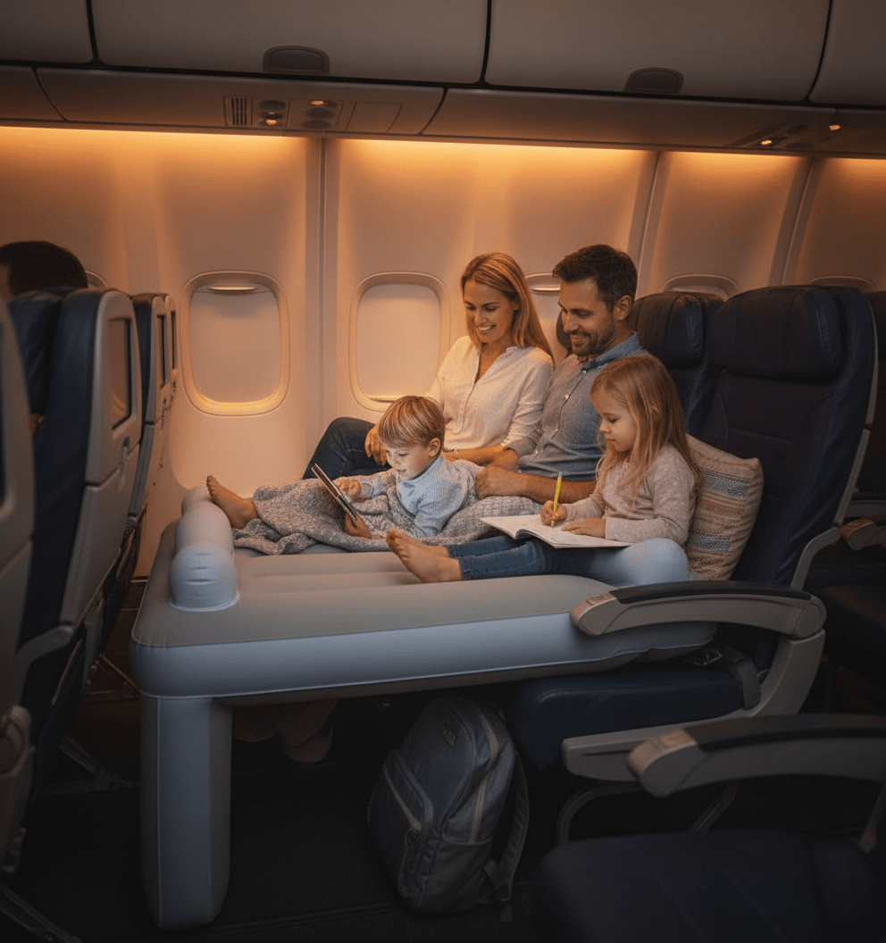 CloudNest Inflatable Toddler Airplane Seat Bed For Comfortable Travel | Temsk