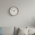 EverWood Studio Modern Solid Wood Wall Clock In Brown And Cream | Temsk