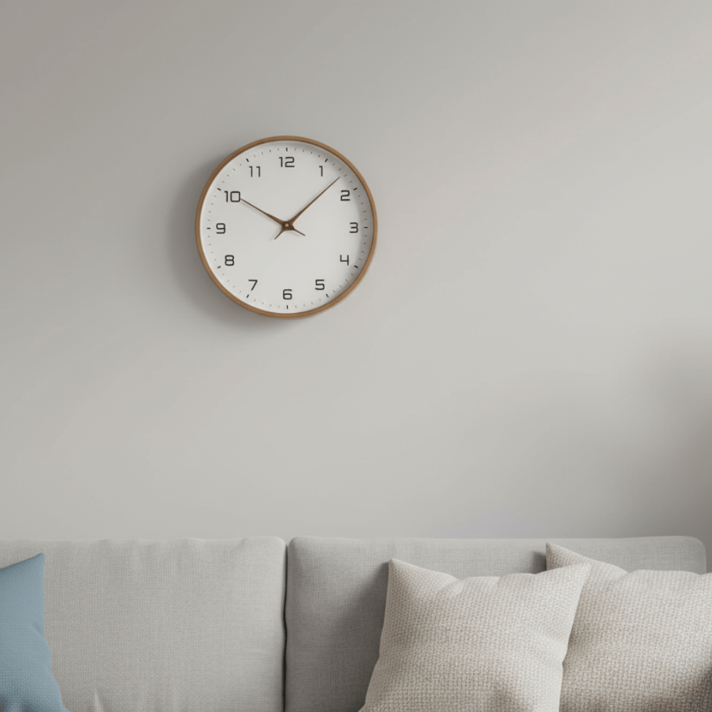 EverWood Studio Modern Solid Wood Wall Clock In Brown And Cream | Temsk