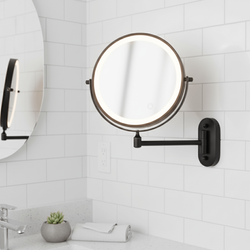 LumiView LED Magnifying Mirror With Adjustable Lighting And Rechargeable Battery | Temsk