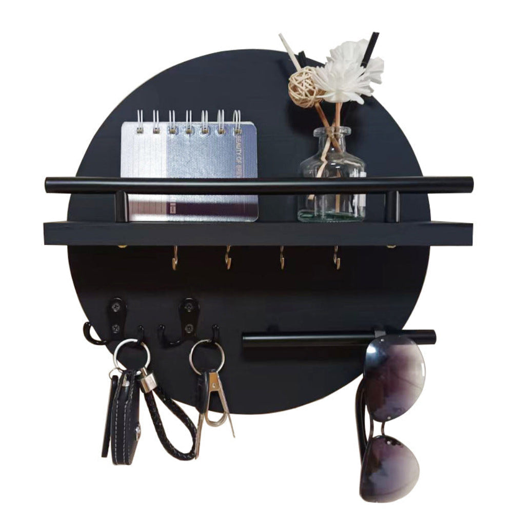 Round Wooden Key Holder Stylish Eco Friendly Wall Organizer | Temsk