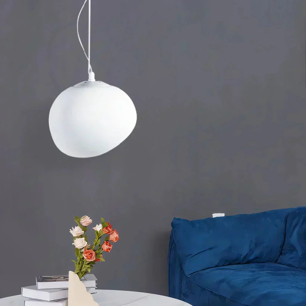 Scandinavian Milk Glass Ceiling Lamp With Organic Design For Living Room And Bedroom | Temsk