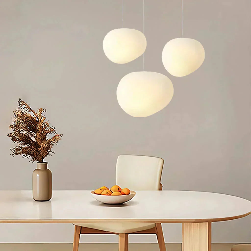 Scandinavian Milk Glass Ceiling Lamp With Organic Design For Living Room And Bedroom | Temsk