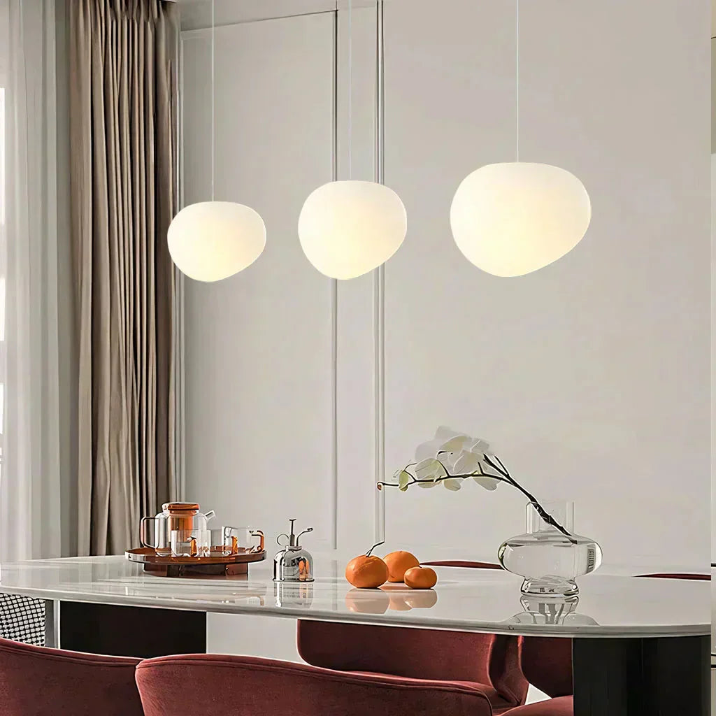 Scandinavian Milk Glass Ceiling Lamp With Organic Design For Living Room And Bedroom | Temsk