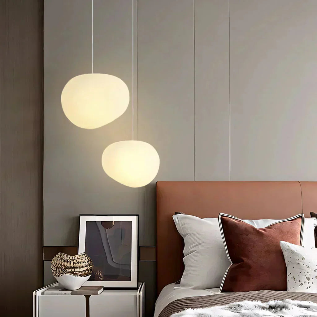 Scandinavian Milk Glass Ceiling Lamp With Organic Design For Living Room And Bedroom | Temsk