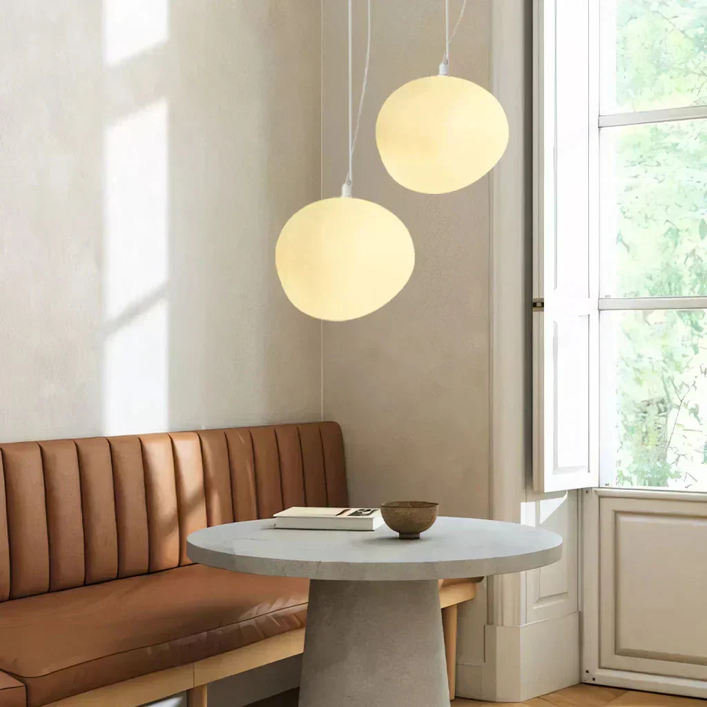 Scandinavian Milk Glass Ceiling Lamp With Organic Design For Living Room And Bedroom | Temsk