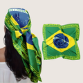 Brasilien-Flagge WM-Bandana Kopftuch, quadratisches Modeaccessoire | Temsk