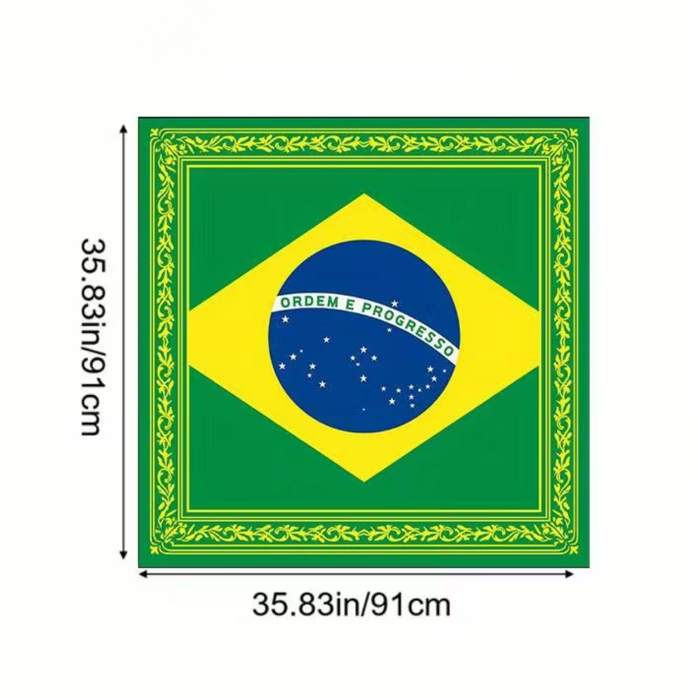 Brasilien-Flagge WM-Bandana Kopftuch, quadratisches Modeaccessoire | Temsk