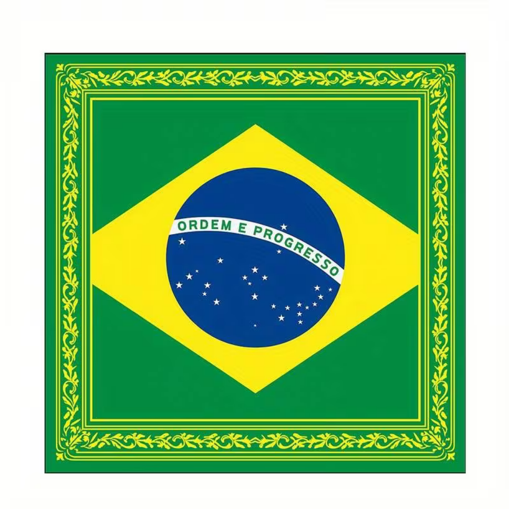 Brasilien-Flagge WM-Bandana Kopftuch, quadratisches Modeaccessoire | Temsk