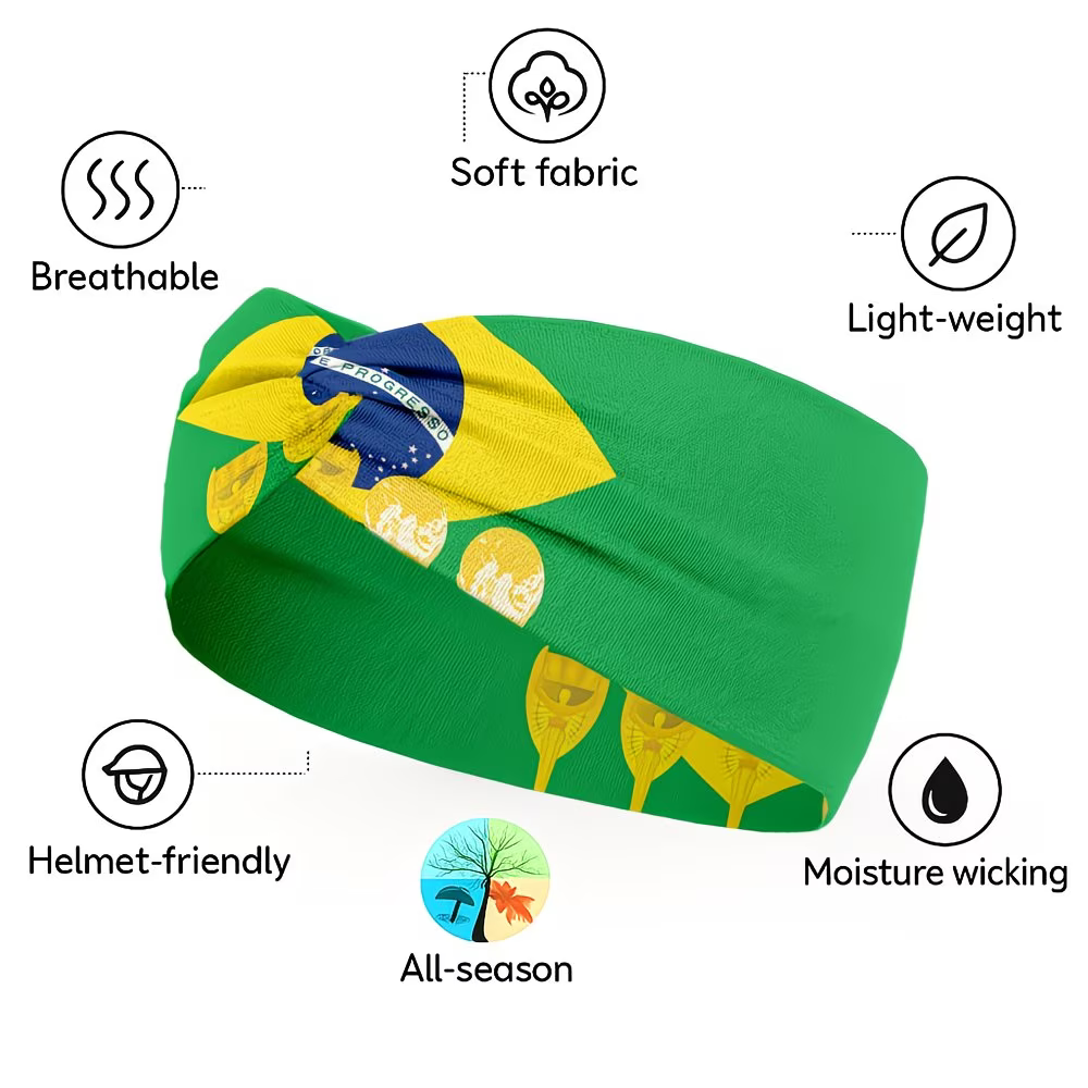Brasilien-Flagge Sportkopfbedeckung für WM, Halstuch oder Gesichtsschutz | Temsk