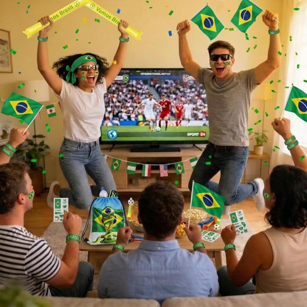 Brasilien-Flagge WM-Fan-Kit für Spieltag-Unterstützung | Temsk