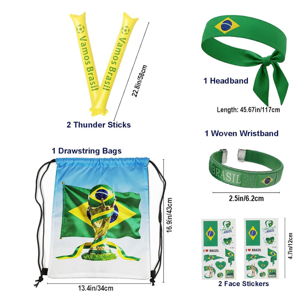 Brasilien-Flagge WM-Fan-Kit für Spieltag-Unterstützung | Temsk