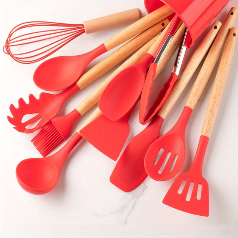 Silicone Kitchen Utensil Set With Heat Resistant Design And Style | Temsk