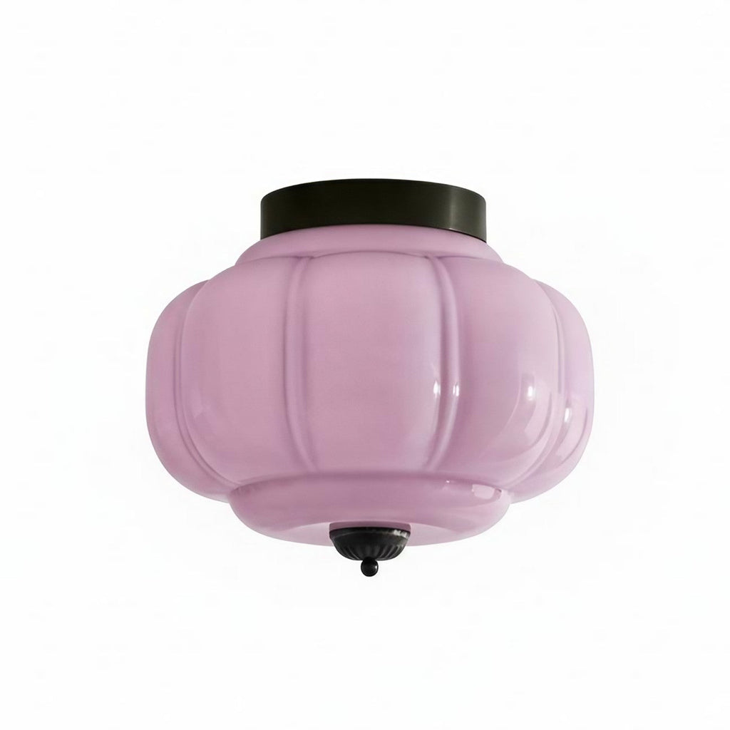 Milk Glass Ceiling Light With Glass Shade, Modern Flush Mount, Scandinavian Style | Temsk