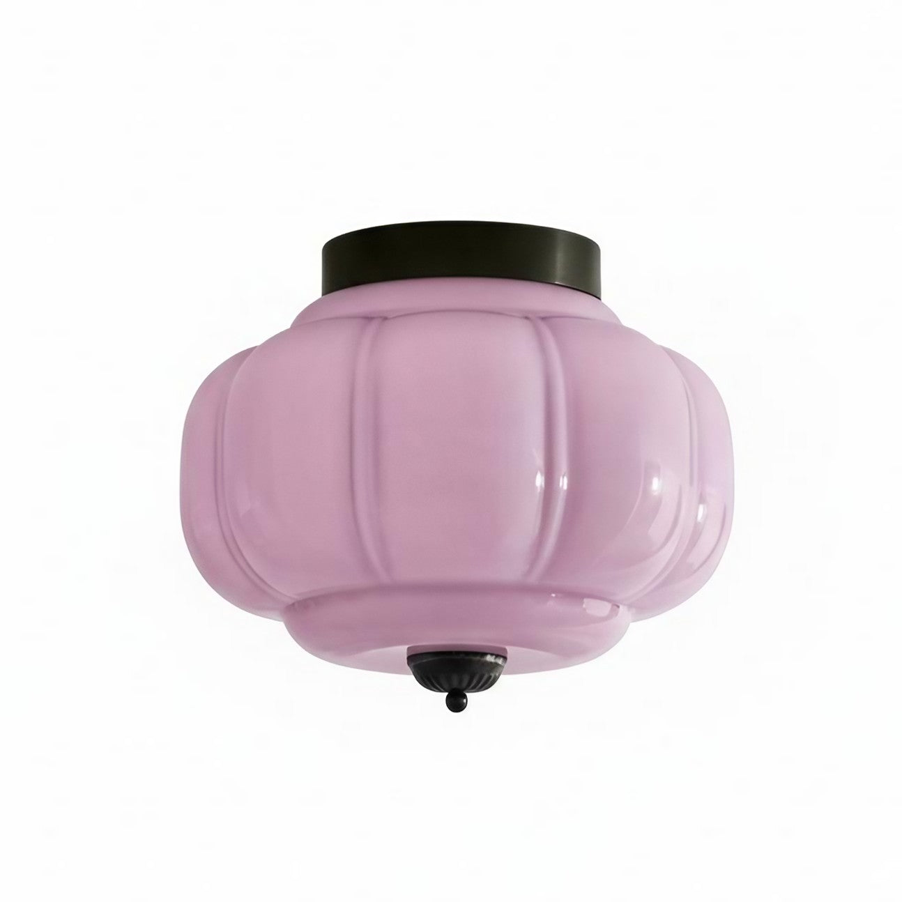 Milk Glass Ceiling Light With Glass Shade, Modern Flush Mount, Scandinavian Style | Temsk