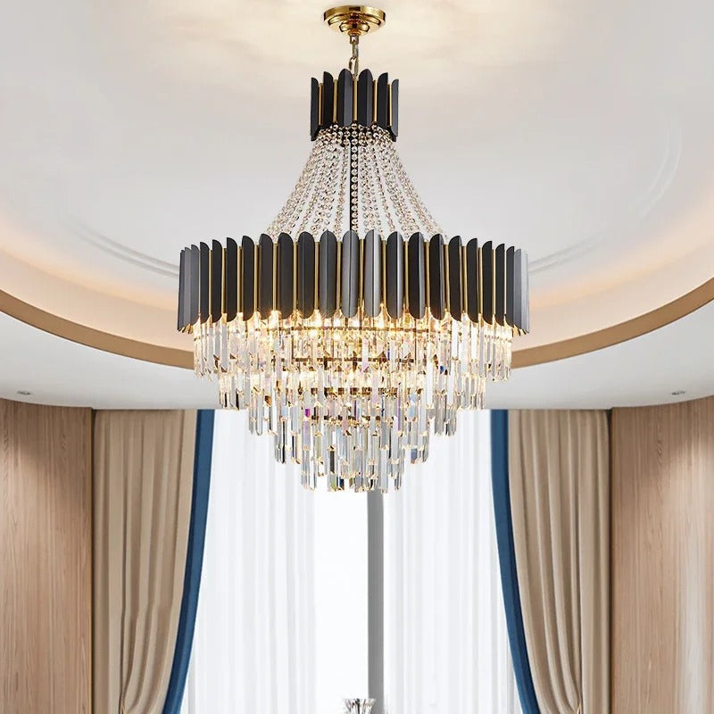 Selara Crystal Chandelier With K9 Crystal Modern LED Pendant Light | Temsk