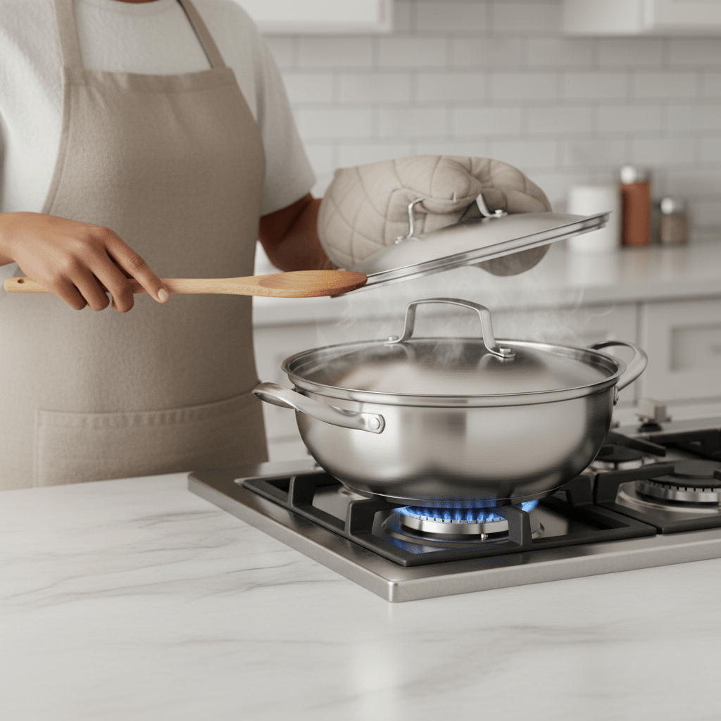 NovaCook Universal Stainless Steel Cooking Pot With Lid For All Stove Types | Temsk