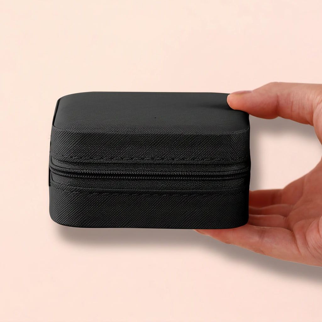 Travel Jewelry Box Organizer Case With Zipper For On The Go Storage | Temsk