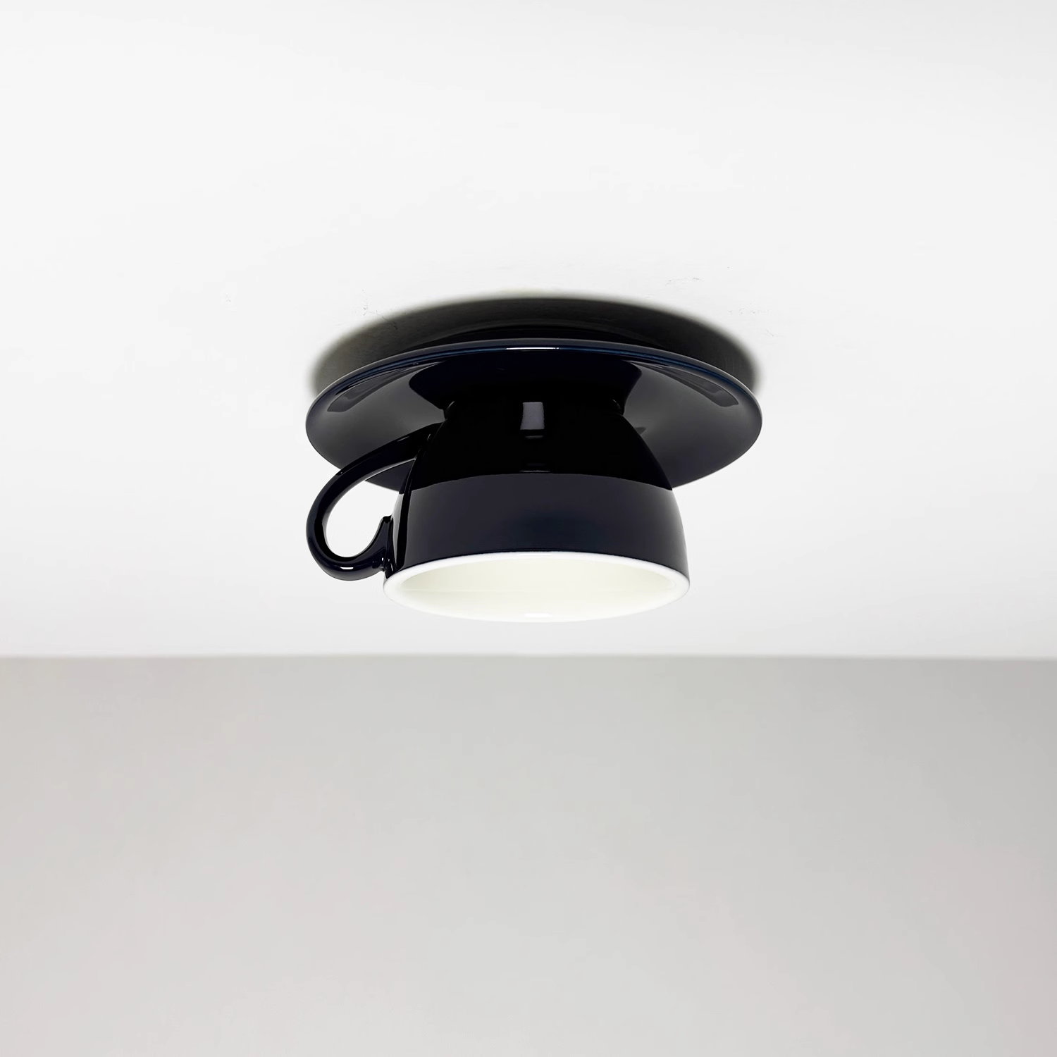 Coffee Cup Ceramic Ceiling Light With LED In Blue Pink For Bedroom And Living Room | Temsk